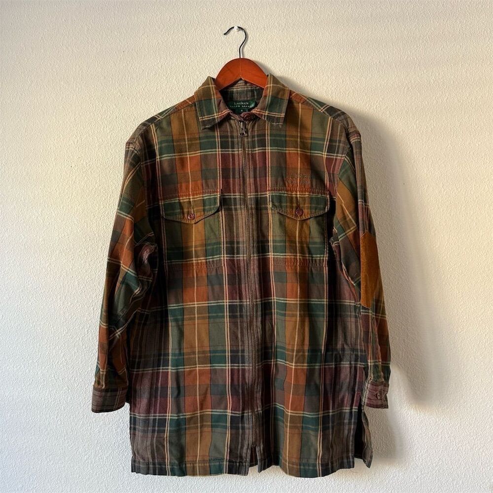Ralph Lauren Women's Plaid Flannel Shirt Jacket Size S Multicolor